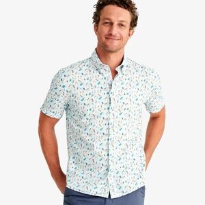Johnnie O Floaty Hangin' Out Button Up Shirt XL Malibu Novelty Print Prep
